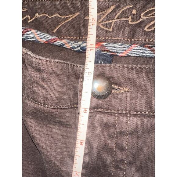 Tommy Hilfiger Women’s Brown Pants Size 14 Solid Flat Front Boot Cut - Picture 11 of 13